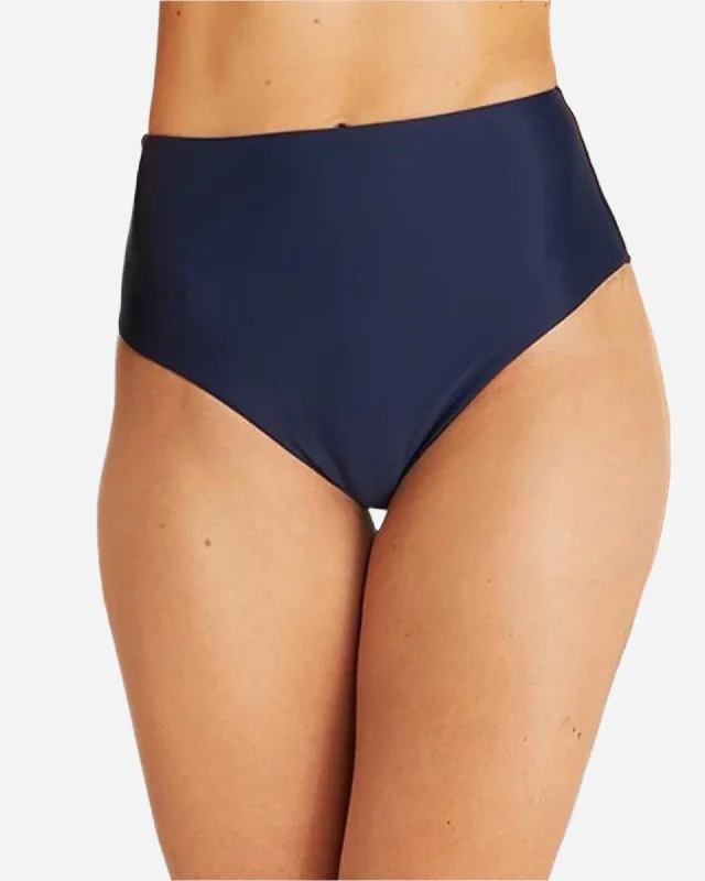 Womens - Swim Bottom - High Waist Bikini - Navy High-Waisted Swimwear