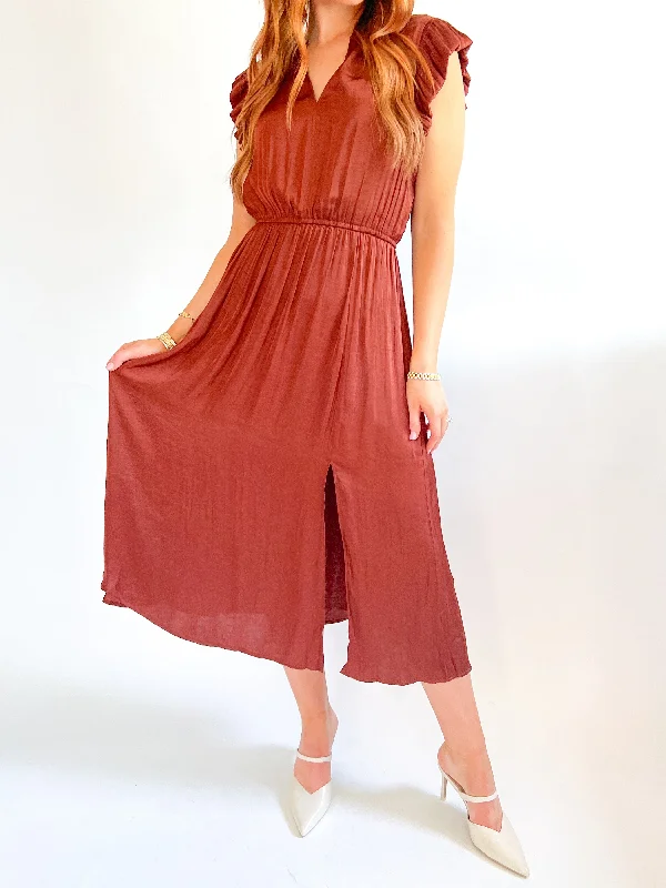 Allegra Midi Dress Comfortable Deep V Midi Dress