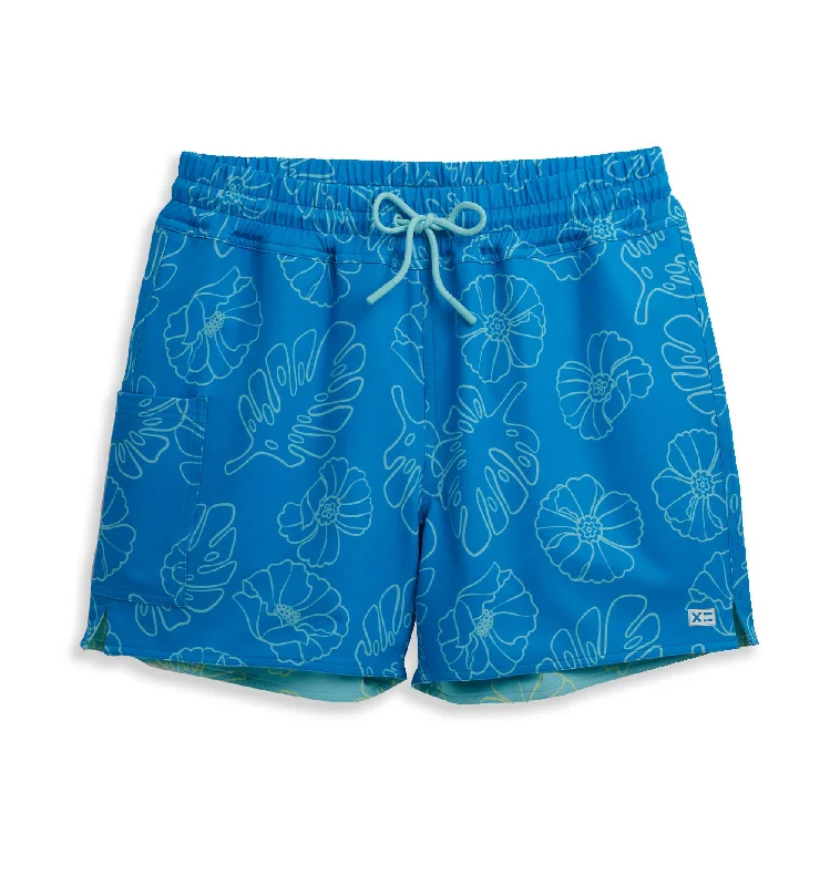 Swim 5" Reversible Board Short - Keep Palm Full Coverage Swimsuit