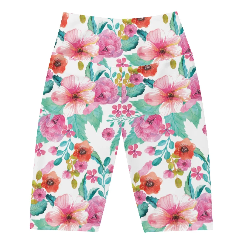 Women's 9" Swim Jammers Long Swim Shorts - Maui Floral -Sale Modern High-Waisted Swimsuit