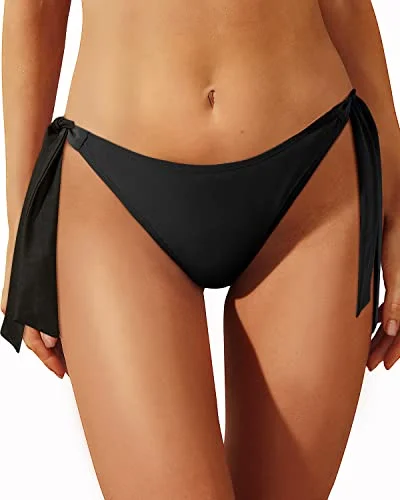 Women's Full Coverage Bikini Bottom Low Rise Tie Side String Swim Bottom Sexy Two-Piece Set