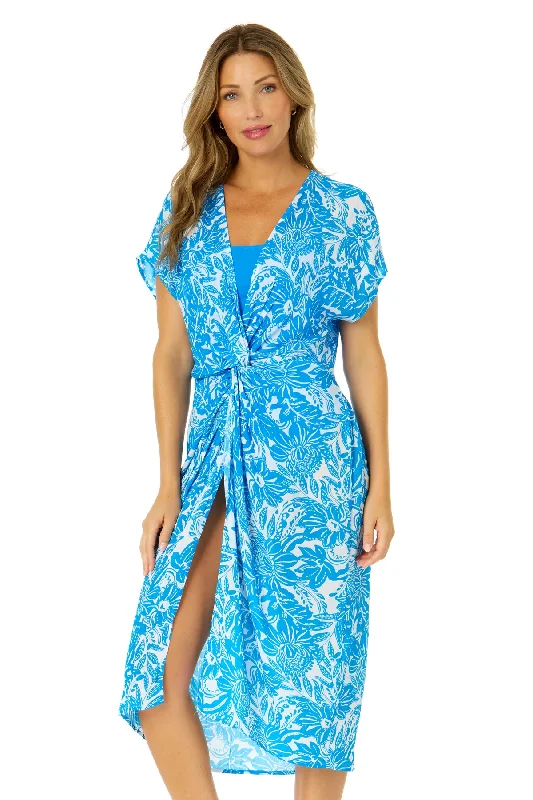 Women's Midnight Floral V Neck Twist Front Midi Dress Cover Up Stylish Cold Shoulder Midi Dress Women's Midnight Floral V Neck Twist Front Midi Dress Cover Up Stylish Cold Shoulder Midi Dress