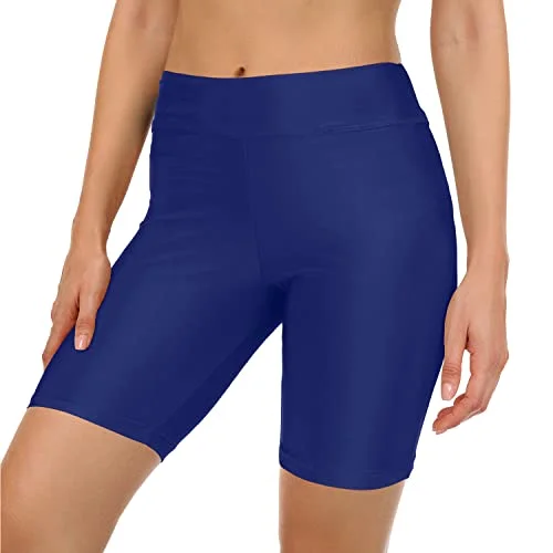 Slim Look Tummy Control Swimming Shorts Womens Swim Shorts-Blue Push-Up Bikini Top