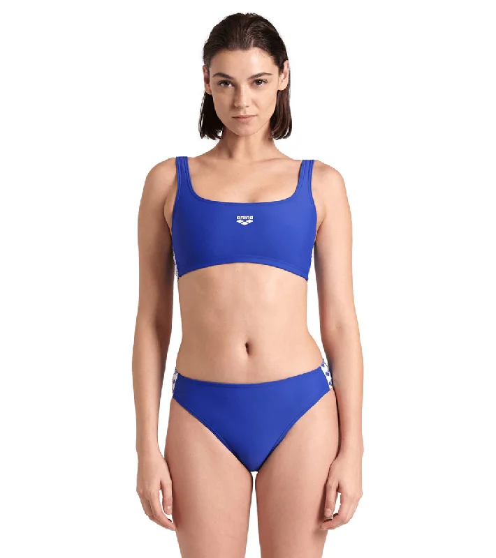 Arena Women's Icons Solid Bralette Two Piece Swimsuit Set Royal/White Swimsuit with Skirt Arena Women's Icons Solid Bralette Two Piece Swimsuit Set Royal/White Swimsuit with Skirt
