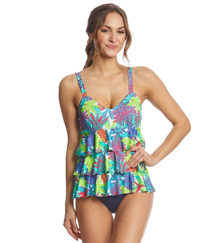 Dolfin Aquashape Women's Botanica Ruffle Tier One Piece Swimsuit Botanica Floral Print Swimsuit Dolfin Aquashape Women's Botanica Ruffle Tier One Piece Swimsuit Botanica Floral Print Swimsuit