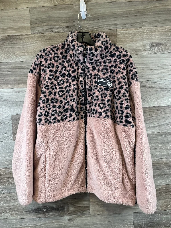 Jacket Faux Fur & Sherpa By New Balance In Animal Print, Size: Xl Ribbed Jacket Pleated Jacket Ruffled Jacket