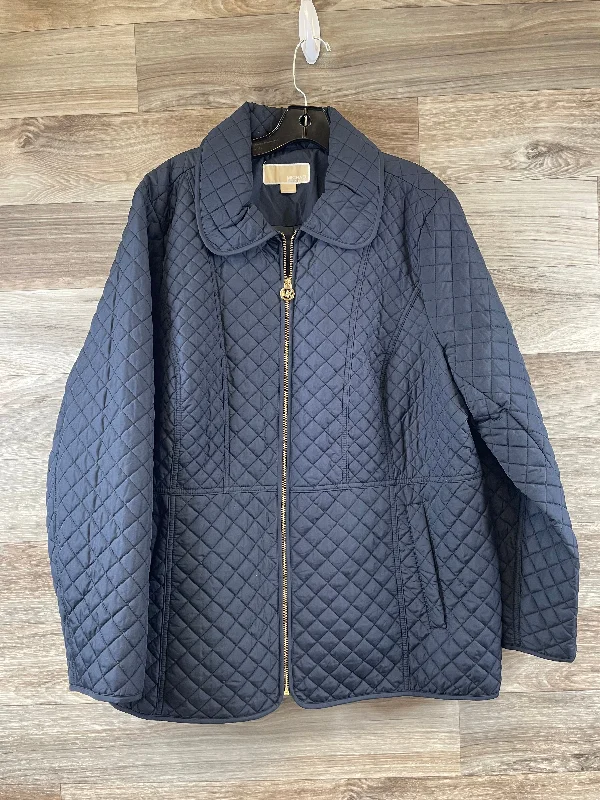 Jacket Puffer & Quilted By Michael By Michael Kors In Navy, Size: 1x Satin Fabric Silk Fabric Chiffon Fabric