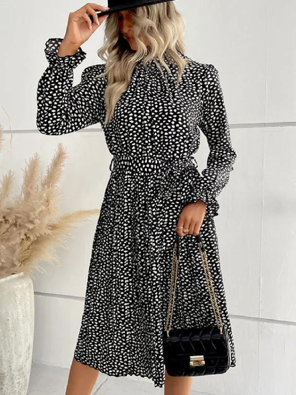 Printed Tie-Waist Flounce Sleeve Keyhole Midi Dress Comfortable Sleeveless Midi Dress Printed Tie-Waist Flounce Sleeve Keyhole Midi Dress Comfortable Sleeveless Midi Dress