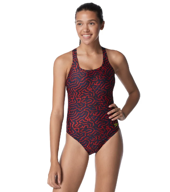 Speedo Women's Race Maze Super Proback One Piece Swimsuit Red/White/Blue Adjustable Bikini Bottoms Speedo Women's Race Maze Super Proback One Piece Swimsuit Red/White/Blue Adjustable Bikini Bottoms