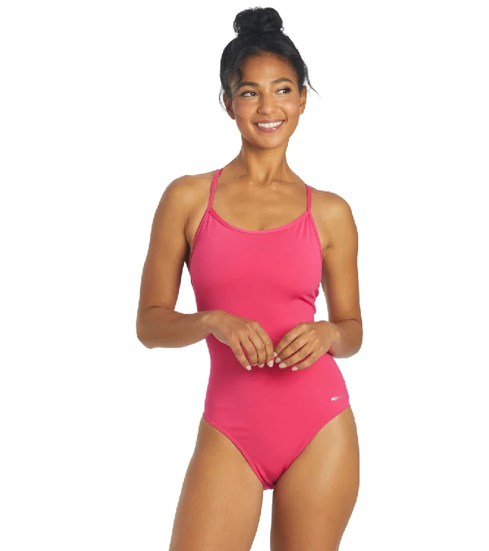 Sporti HydroLast Tie Back One Piece Swimsuit (24-40) Bright Pink Classic Swimsuit Design Sporti HydroLast Tie Back One Piece Swimsuit (24-40) Bright Pink Classic Swimsuit Design