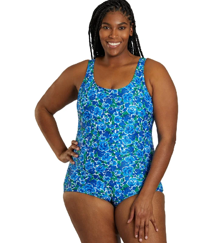 Sporti Plus Size HydroLast Spring Garden Chlorine Resistant Conservative Scoop Back One Piece Swimsuit Spring Garden High-Waisted Swim Bottoms Sporti Plus Size HydroLast Spring Garden Chlorine Resistant Conservative Scoop Back One Piece Swimsuit Spring Garden High-Waisted Swim Bottoms