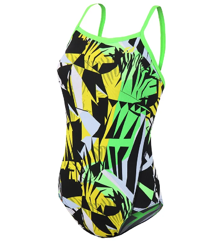 Zone3 Girls High Jazz 2.0 Strap Back Swimsuit Fun Pattern Swimsuit