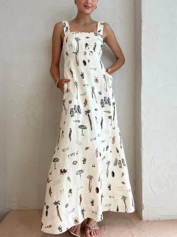 Personalized Graffiti Suspender Charming Sexy Backless Maxi Dress Stylish Boho Maxi Dress Personalized Graffiti Suspender Charming Sexy Backless Maxi Dress Stylish Boho Maxi Dress
