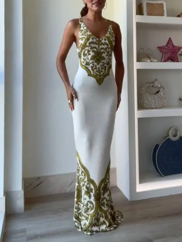 Extraordinary Elegance Symmetrical Unique Graceful Print Stretch Fishtail Maxi Dress Comfortable Ruffle Maxi Dress Extraordinary Elegance Symmetrical Unique Graceful Print Stretch Fishtail Maxi Dress Comfortable Ruffle Maxi Dress