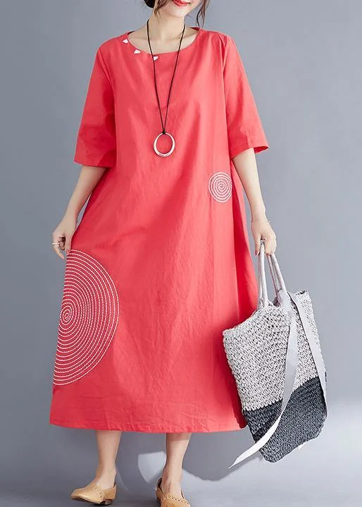 Modern o neck embroidery cotton tunic top Vintage Work Outfits red Maxi Dresses Summer Trendy Printed Maxi Dress Modern o neck embroidery cotton tunic top Vintage Work Outfits red Maxi Dresses Summer Trendy Printed Maxi Dress