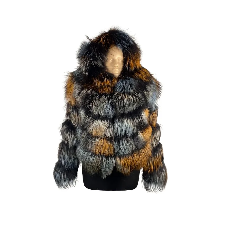 Women's 3 Colors Silver Fox Jacket with Zipper off Sleeves and Hood Style # 38 Appliqued Jacket Beaded Jacket Sequined Jacket Women's 3 Colors Silver Fox Jacket with Zipper off Sleeves and Hood Style # 38 Appliqued Jacket Beaded Jacket Sequined Jacket
