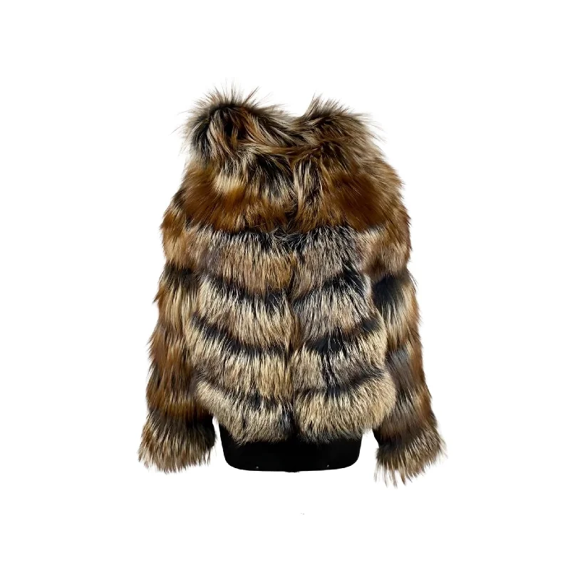 Women's Dyed Silver Fox Jacket with Zipper off Sleeves and Hood Style # 38 Faux Fur Jacket Real Fur Jacket Shearling Jacket Women's Dyed Silver Fox Jacket with Zipper off Sleeves and Hood Style # 38 Faux Fur Jacket Real Fur Jacket Shearling Jacket