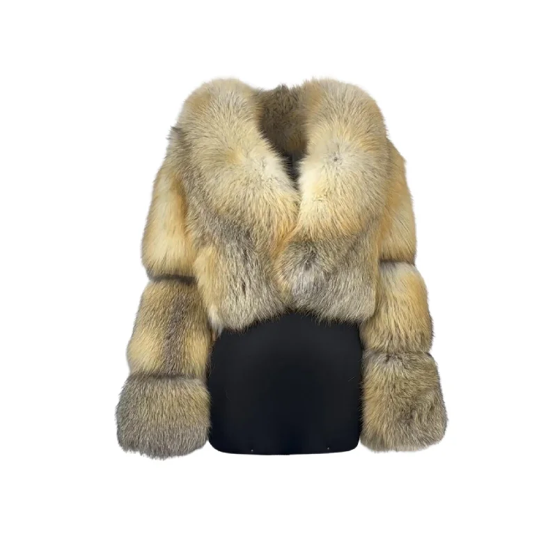 Women's Cropped Golden Island Fox Fur Jacket Style # 6001 Print Jacket Jacquard Jacket Embroidered Jacket Women's Cropped Golden Island Fox Fur Jacket Style # 6001 Print Jacket Jacquard Jacket Embroidered Jacket