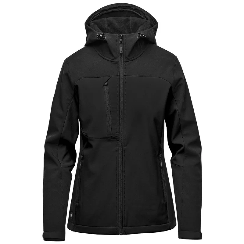 Stormtech Women's Black/Black Cascades Softshell Hoody Hooded Sweatshirt Casual Wear Street Style Stormtech Women's Black/Black Cascades Softshell Hoody Hooded Sweatshirt Casual Wear Street Style