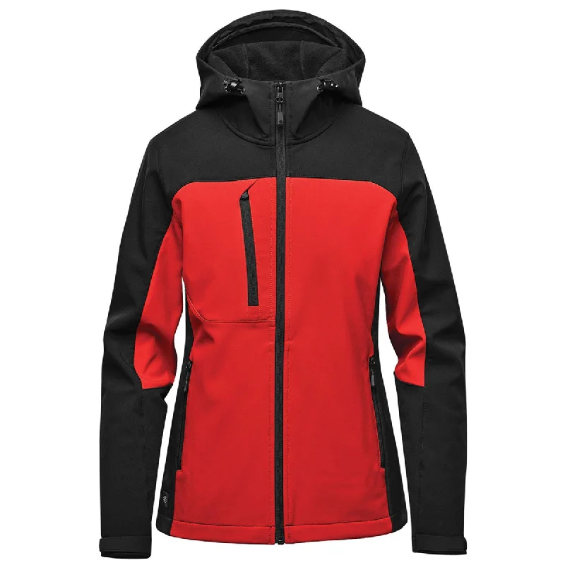 Stormtech Women's Bright Red/Black Cascades Softshell Hoody Hoodie Crop Top Short Trendy Stormtech Women's Bright Red/Black Cascades Softshell Hoody Hoodie Crop Top Short Trendy