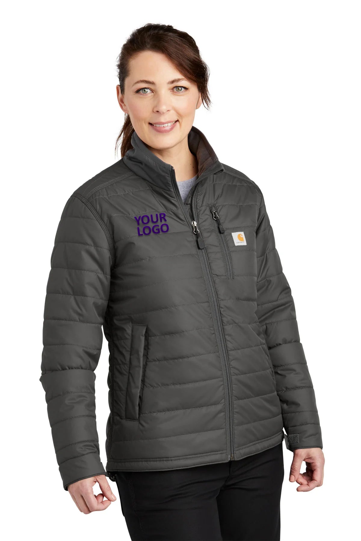 Carhartt Womens Gilliam Branded Jackets, Shadow Grey Nylon Fabric Polyester Fabric Spandex Fabric Carhartt Womens Gilliam Branded Jackets, Shadow Grey Nylon Fabric Polyester Fabric Spandex Fabric