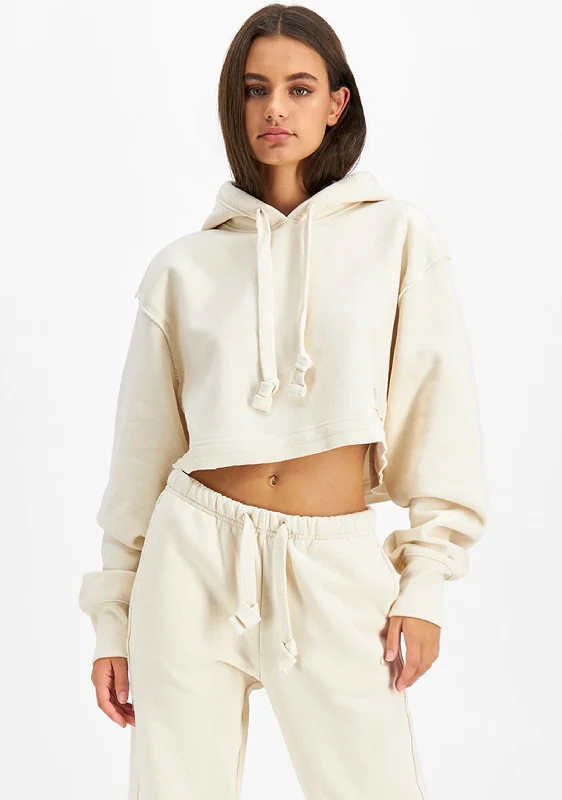 Champion Womens Reverse Weave Beige Cropped Hoodie <br> CT87A1 NAT Hoodie with Double Zipper Versatile Adjustable Champion Womens Reverse Weave Beige Cropped Hoodie <br> CT87A1 NAT Hoodie with Double Zipper Versatile Adjustable