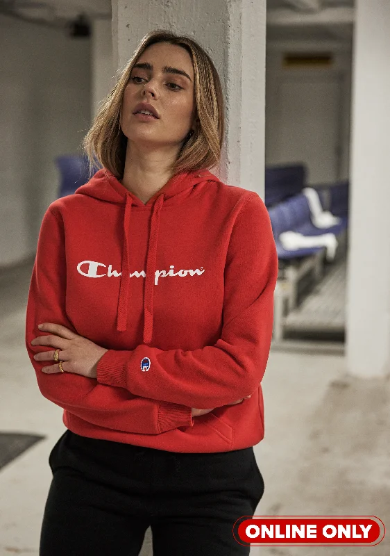 Champion Womens Script Hoodie <br> CWG4N GJR Hoodie with Cuffed Sleeves Snug Secure