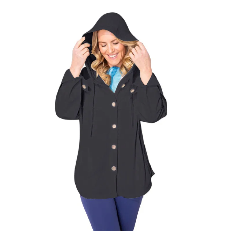 Escape by Habitat Mixed Texture Hoodie in Black - 26535-BLK Hoodie Crop Top Short Trendy Escape by Habitat Mixed Texture Hoodie in Black - 26535-BLK Hoodie Crop Top Short Trendy