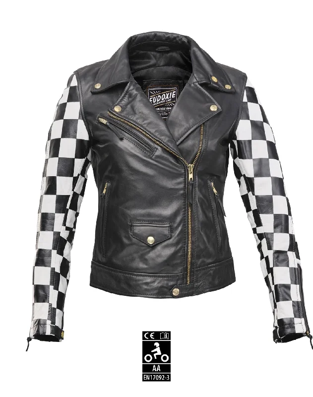 Eudoxie Beth Ladies Leather Jacket Herringbone Jacket Houndstooth Jacket Plaid Jacket Eudoxie Beth Ladies Leather Jacket Herringbone Jacket Houndstooth Jacket Plaid Jacket
