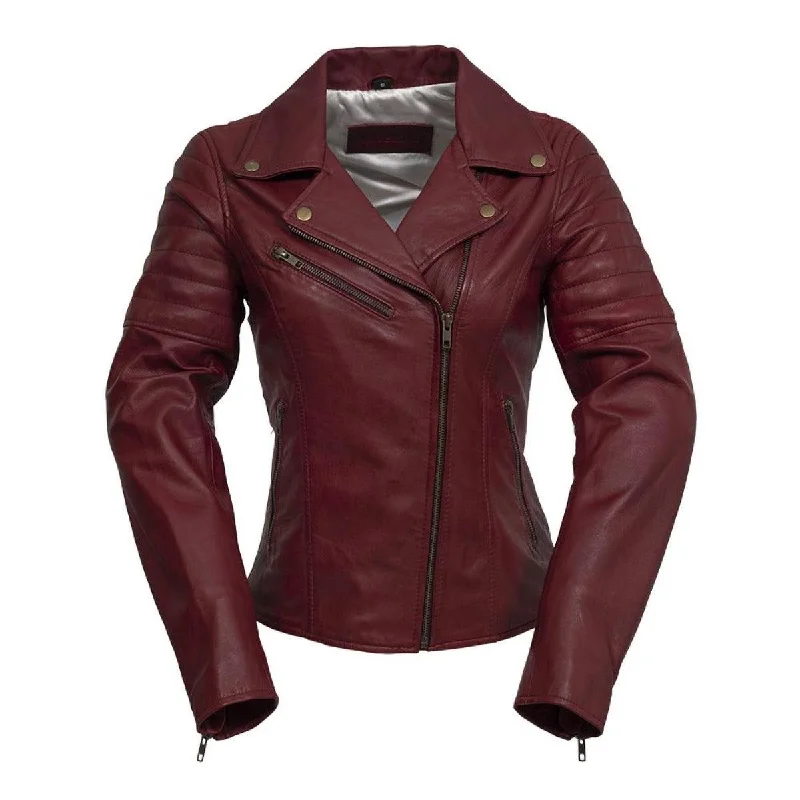 First Manufacturing Princess - Women's Lambskin Leather Jacket, Oxblood Knit Jacket Woven Jacket Fleece Jacket First Manufacturing Princess - Women's Lambskin Leather Jacket, Oxblood Knit Jacket Woven Jacket Fleece Jacket