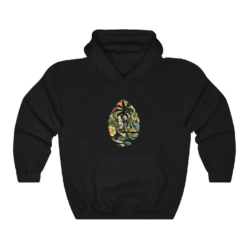 Floral Guam Unisex Heavy Blend™ Hooded Sweatshirt Hoodie with Rolled Sleeves Casual Relaxed Floral Guam Unisex Heavy Blend™ Hooded Sweatshirt Hoodie with Rolled Sleeves Casual Relaxed