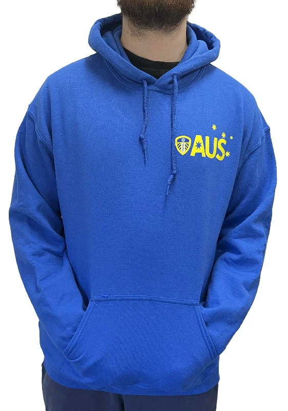 Gildan Adult Leeds Supporter Hoodie Blue <BR> LEE124AB Hoodie with Pattern Geometric Abstract