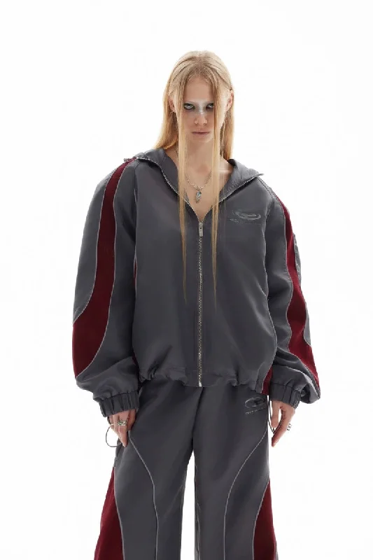Glossy Colorblock Reflective Track Jacket Elasticated Jacket Padded Jacket Insulated Jacket Glossy Colorblock Reflective Track Jacket Elasticated Jacket Padded Jacket Insulated Jacket