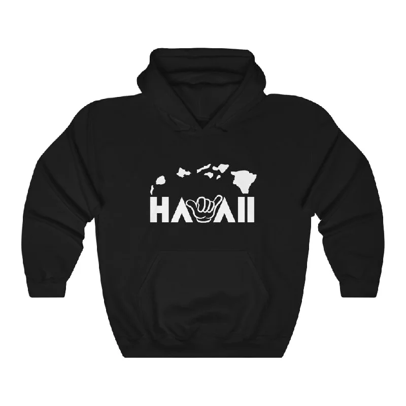 Hawaii Shaka Unisex Heavy Blend™ Hooded Sweatshirt Hoodie with Hem Raw Edge Edgy Unfinished Hawaii Shaka Unisex Heavy Blend™ Hooded Sweatshirt Hoodie with Hem Raw Edge Edgy Unfinished