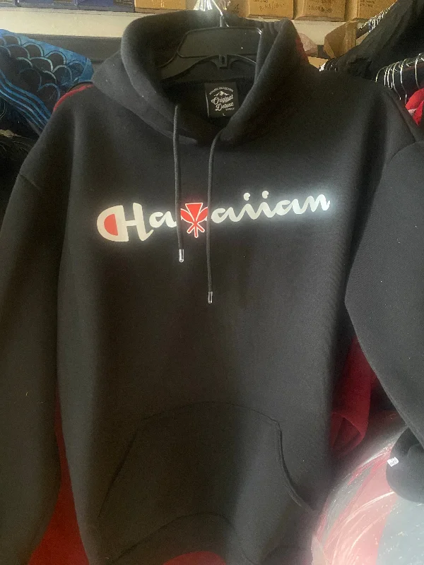 Hawaiian Kanaka Black Heavy Blend Hooded Sweatshirt Hoodie with Contrast Stitching Detailed Premium Hawaiian Kanaka Black Heavy Blend Hooded Sweatshirt Hoodie with Contrast Stitching Detailed Premium