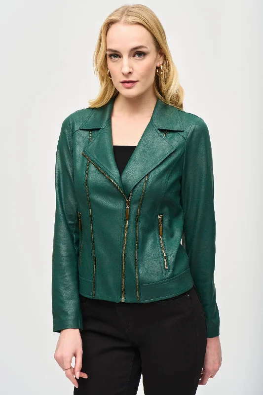 Joseph Ribkoff 243905 Absolute Green Faux Leather Jacket Denim Jacket Leather Jacket Suede Jacket Joseph Ribkoff 243905 Absolute Green Faux Leather Jacket Denim Jacket Leather Jacket Suede Jacket