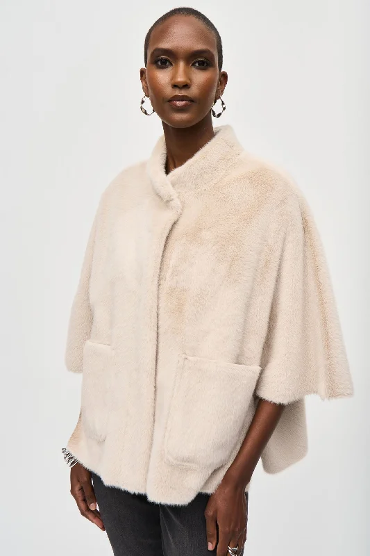 Joseph Ribkoff 243917 Champagne Faux Fur Jacket Jacket Appliqued Jacket Beaded Jacket Sequined Jacket Joseph Ribkoff 243917 Champagne Faux Fur Jacket Jacket Appliqued Jacket Beaded Jacket Sequined Jacket