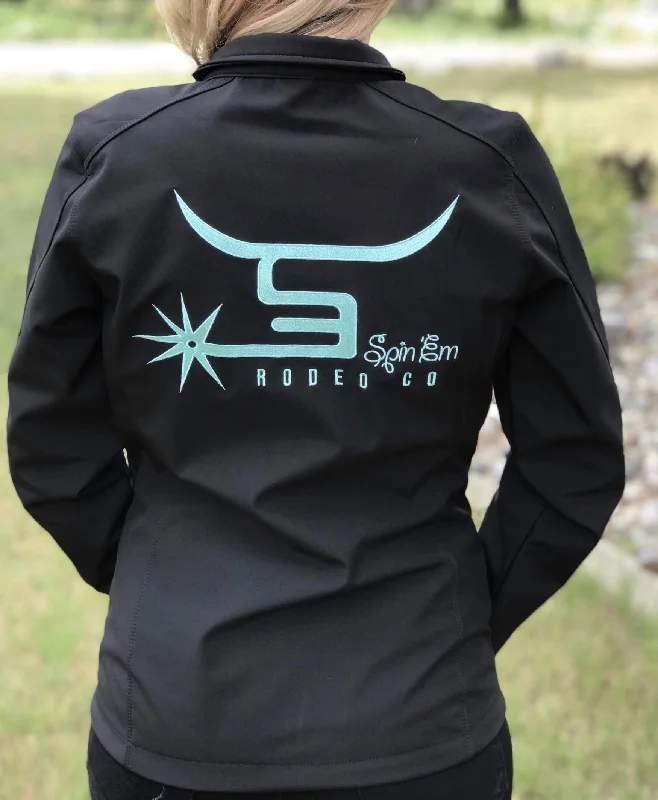 Ladies Black Jacket Easter Egg Blue Logo Fitted Jacket Loose Jacket Oversized Jacket Ladies Black Jacket Easter Egg Blue Logo Fitted Jacket Loose Jacket Oversized Jacket