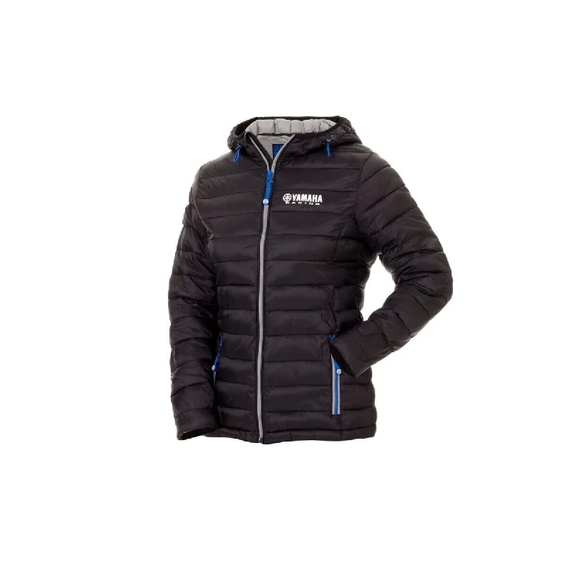 Official Yamaha Racing Zip Up Woman'S Quilted Hooded Jacket - B18-Fj203-B0 Bomber Jacket Anorak Windbreaker Official Yamaha Racing Zip Up Woman'S Quilted Hooded Jacket - B18-Fj203-B0 Bomber Jacket Anorak Windbreaker