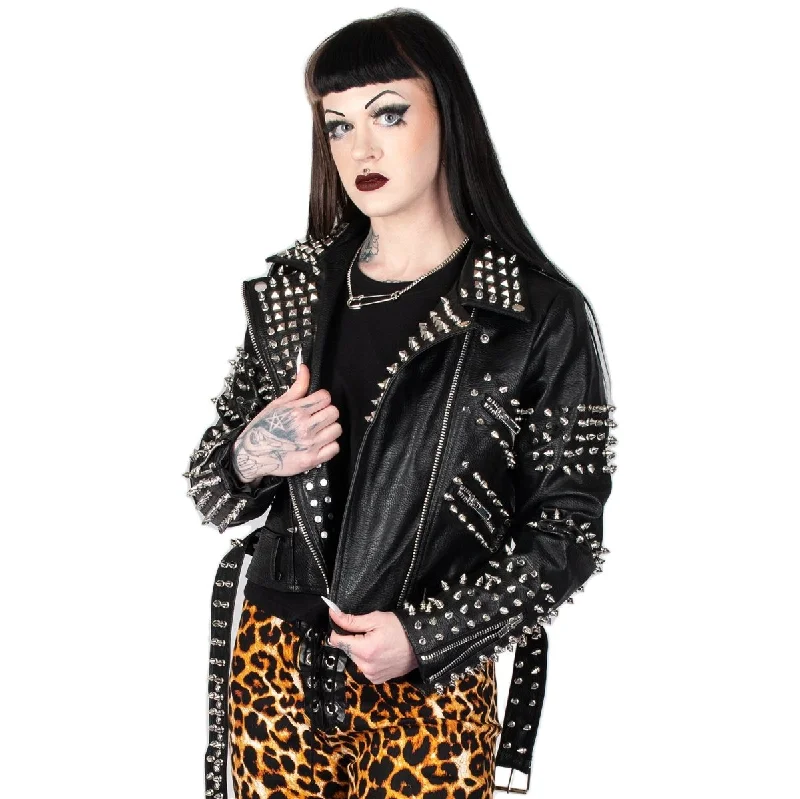 Orchid Bloom | Heavy Metal Studded Leather Jacket Cotton Fabric Linen Fabric Terry Fabric Orchid Bloom | Heavy Metal Studded Leather Jacket Cotton Fabric Linen Fabric Terry Fabric
