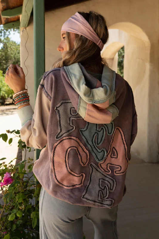 Peace Out Hoodie - Blue Hoodie with Tie-Dye Psychedelic Retro
