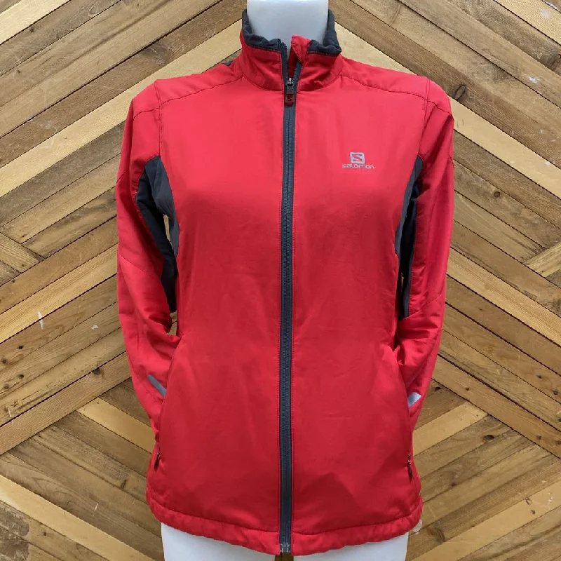 Salomon - Women's Zip Jacket - MSRP compared $130: Red/Grey-women-SM Cotton Fabric Linen Fabric Terry Fabric Salomon - Women's Zip Jacket - MSRP compared $130: Red/Grey-women-SM Cotton Fabric Linen Fabric Terry Fabric