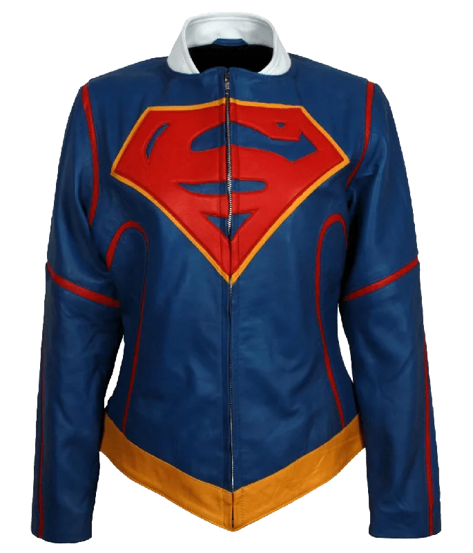 Super Girl Melissa Benoist Blue Leather Jacket | Women's Supergirl Web Series Jacket Hoodie Zip-Up Jacket Button-Up Jacket Super Girl Melissa Benoist Blue Leather Jacket | Women's Supergirl Web Series Jacket Hoodie Zip-Up Jacket Button-Up Jacket