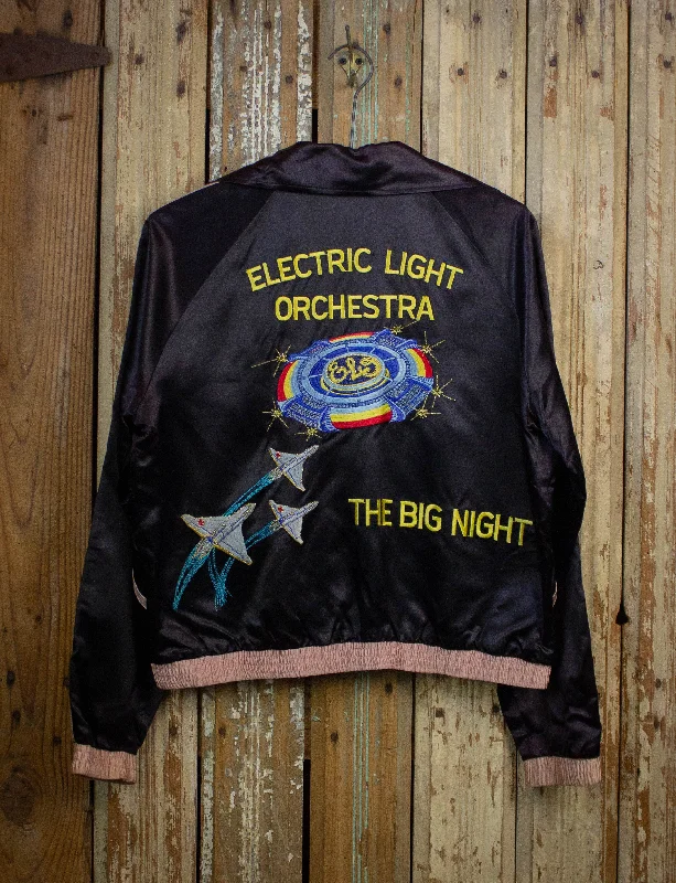 Vintage Electric Light Orchestra The Big Night Satin Tour Jacket 1978 Black and Pink Small Elasticated Jacket Padded Jacket Insulated Jacket Vintage Electric Light Orchestra The Big Night Satin Tour Jacket 1978 Black and Pink Small Elasticated Jacket Padded Jacket Insulated Jacket