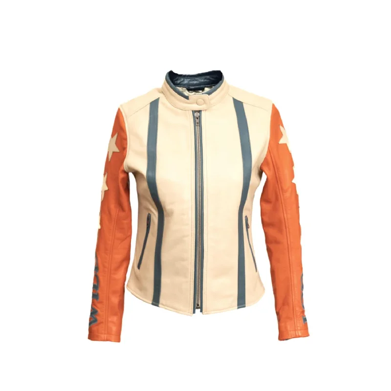 Wildust Sisters Stars & Stripes Brick Leather Jacket Bomber Jacket Anorak Windbreaker Wildust Sisters Stars & Stripes Brick Leather Jacket Bomber Jacket Anorak Windbreaker
