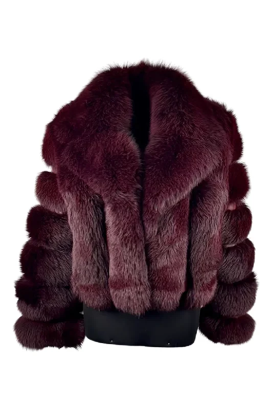 Women's Burgundy Notch Collar Fox Jacket Style # 6006 Denim Jacket Leather Jacket Suede Jacket Women's Burgundy Notch Collar Fox Jacket Style # 6006 Denim Jacket Leather Jacket Suede Jacket