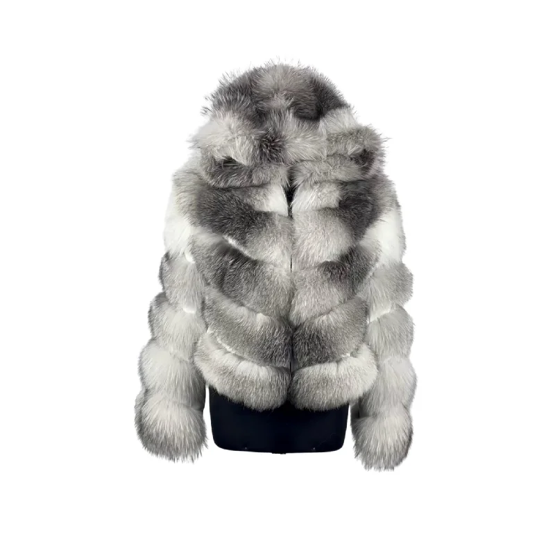 Women's Cross Fox Jacket with Zipper off Sleeves and Hood Style # 38 Zippered Jacket Buttoned Jacket Snapped Jacket Women's Cross Fox Jacket with Zipper off Sleeves and Hood Style # 38 Zippered Jacket Buttoned Jacket Snapped Jacket