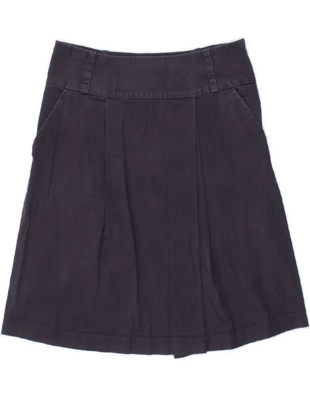 CALVIN KLEIN Womens A-Line Skirt IT 42 Medium W28  Navy Blue Cotton linen skirt breathable