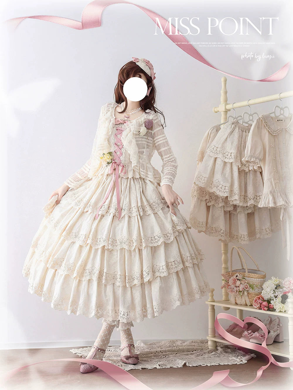 Miss Point~Forest Waltz~Classic Lolita Tiered Skirt Multi-layer Embroidered SK tulle skirt dreamy