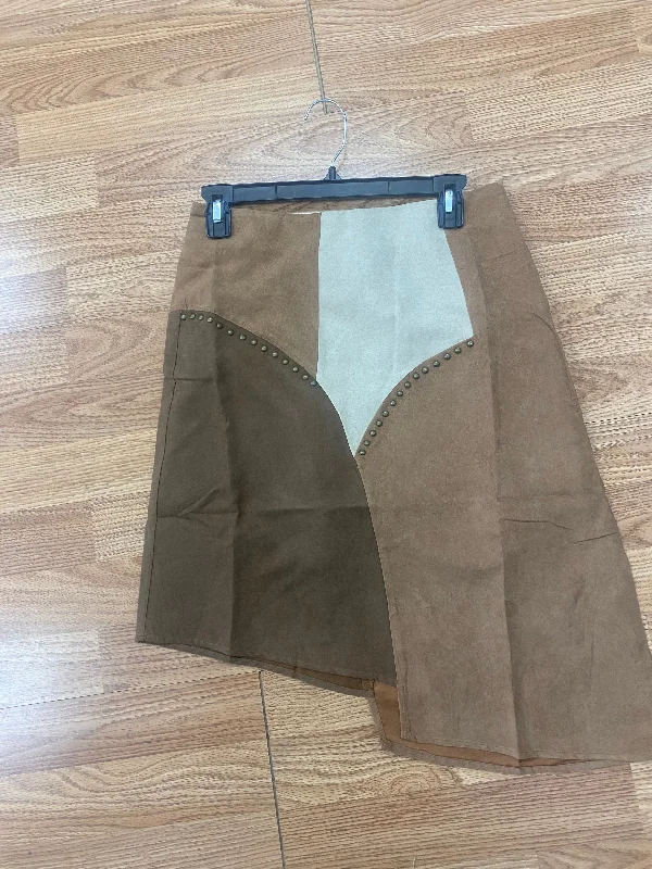 Colorblock suede skirt denim skirt classic